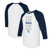 Tampa Bay Rays Tiny Turnip Women's Stacked 3/4-Sleeve Raglan T-Shirt - White/Navy