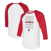Los Angeles Angels Tiny Turnip Unisex Stacked 3/4-Sleeve Raglan T-Shirt - White/Red