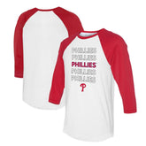 Philadelphia Phillies Tiny Turnip Unisex Stacked 3/4-Sleeve Raglan T-Shirt - White/Red