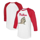 Philadelphia Phillies Tiny Turnip Unisex Stega 3/4-Sleeve Raglan T-Shirt - White/Red