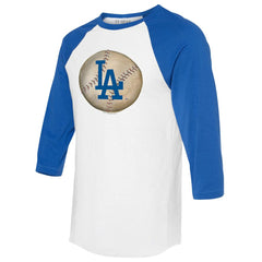 Los Angeles Dodgers Tiny Turnip Unisex Stitched Baseball 3/4-Sleeve Raglan T-Shirt - White/Royal