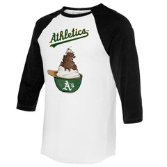 Athletics Tiny Turnip Unisex Sundae Helmet 3/4-Sleeve Raglan T-Shirt - White/Black
