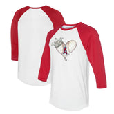 Los Angeles Angels Tiny Turnip Unisex Tiara Heart 3/4-Sleeve Raglan T-Shirt - White/Red