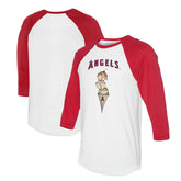 Los Angeles Angels Tiny Turnip Unisex Triple Scoop 3/4-Sleeve Raglan T-Shirt - White/Red