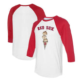 Boston Red Sox Tiny Turnip Unisex Triple Scoop 3/4-Sleeve Raglan T-Shirt - White/Red