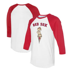 Boston Red Sox Tiny Turnip Unisex Triple Scoop 3/4-Sleeve Raglan T-Shirt - White/Red