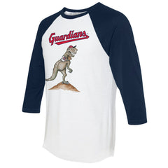 Cleveland Guardians Tiny Turnip Unisex TT Rex 3/4-Sleeve Raglan T-Shirt - White/Navy