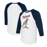 Washington Nationals Tiny Turnip Unisex TT Rex 3/4-Sleeve Raglan T-Shirt - White/Navy