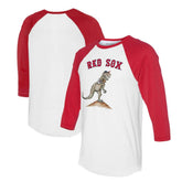 Boston Red Sox Tiny Turnip Unisex TT Rex 3/4-Sleeve Raglan T-Shirt - White/Red