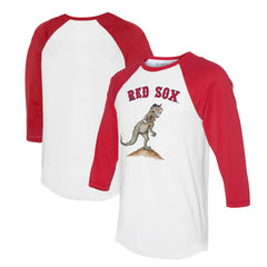 Boston Red Sox Tiny Turnip Unisex TT Rex 3/4-Sleeve Raglan T-Shirt - White/Red
