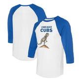 Chicago Cubs Tiny Turnip Unisex TT Rex 3/4-Sleeve Raglan T-Shirt - White/Royal