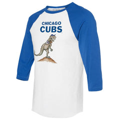 Chicago Cubs Tiny Turnip Unisex TT Rex 3/4-Sleeve Raglan T-Shirt - White/Royal