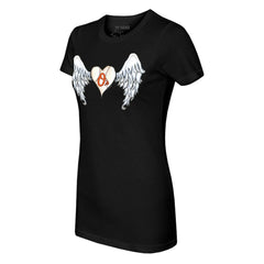 Baltimore Orioles Tiny Turnip Women's Angel Wings T-Shirt - Black