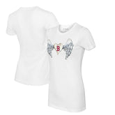 Boston Red Sox Tiny Turnip Women's Angel Wings T-Shirt - White