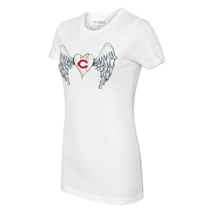 Cincinnati Reds Tiny Turnip Women's Angel Wings T-Shirt - White