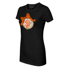 San Francisco Giants Tiny Turnip Women's Baseball Bow T-Shirt - Black