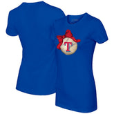 Texas Rangers Tiny Turnip Women's Baseball Bow T-Shirt - Royal