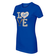 Los Angeles Dodgers Tiny Turnip Women's Baseball Love T-Shirt - Royal