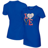 Texas Rangers Tiny Turnip Women's Baseball Love T-Shirt - Royal