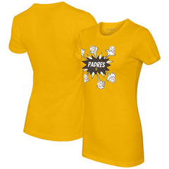 San Diego Padres Tiny Turnip Women's Baseball Pow T-Shirt - Gold