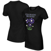Colorado Rockies Tiny Turnip Women's Blooming Baseballs T-Shirt - Black