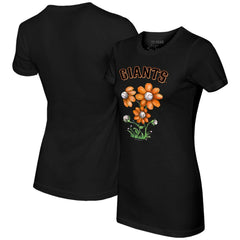 San Francisco Giants Tiny Turnip Women's Blooming Baseballs T-Shirt - Black