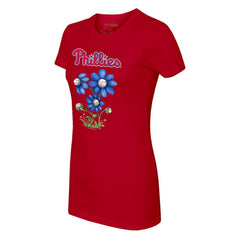 Philadelphia Phillies Tiny Turnip Women's Blooming Baseballs T-Shirt - Red