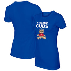 Chicago Cubs Tiny Turnip Women's Teddy Boy T-Shirt - Royal
