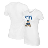 Chicago Cubs Tiny Turnip Women's Teddy Boy T-Shirt - White