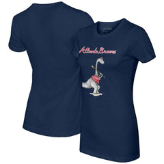 Atlanta Braves Tiny Turnip Women's Bronto T-Shirt - Navy