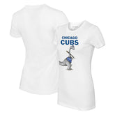 Chicago Cubs Tiny Turnip Women's Bronto T-Shirt - White