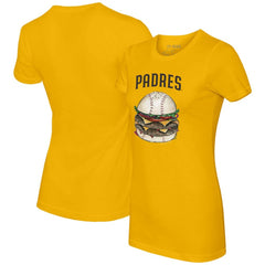 San Diego Padres Tiny Turnip Women's Burger T-Shirt - Gold