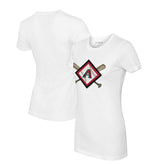 Arizona Diamondbacks Tiny Turnip Women's Diamond Cross Bats T-Shirt - White