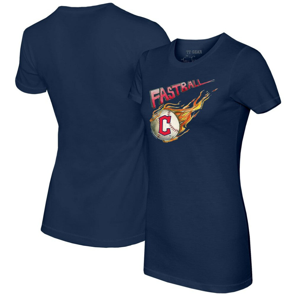 Cleveland Guardians Tiny Turnip Women's Fastball T-Shirt - Navy