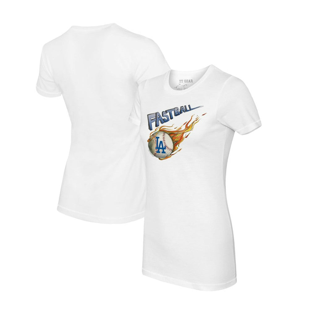 Los Angeles Dodgers Tiny Turnip Women's Fastball T-Shirt - White