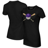 Colorado Rockies Tiny Turnip Women's Hat Crossbats T-Shirt - Black