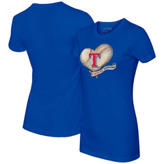 Texas Rangers Tiny Turnip Women's Heart Banner T-Shirt - Royal