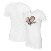 Los Angeles Angels Tiny Turnip Women's Heart Banner T-Shirt - White