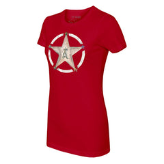 Los Angeles Angels Tiny Turnip Women's Military Star T-Shirt - Red