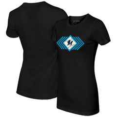 Miami Marlins Tiny Turnip Women's Prism Arrows T-Shirt - Black