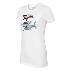 Detroit Tigers Tiny Turnip Women's Shark Logo T-Shirt - White