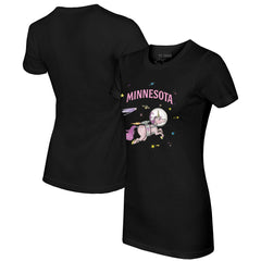 Minnesota Twins Tiny Turnip Women's Space Unicorn T-Shirt - Black