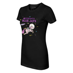 Toronto Blue Jays Tiny Turnip Women's Space Unicorn T-Shirt - Black