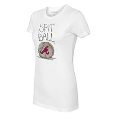 Atlanta Braves Tiny Turnip Women's Spit Ball T-Shirt - White