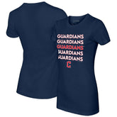 Cleveland Guardians Tiny Turnip Women's Stacked T-Shirt - Navy
