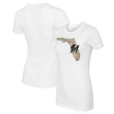 Miami Marlins Tiny Turnip Women's State Outline T-Shirt - White