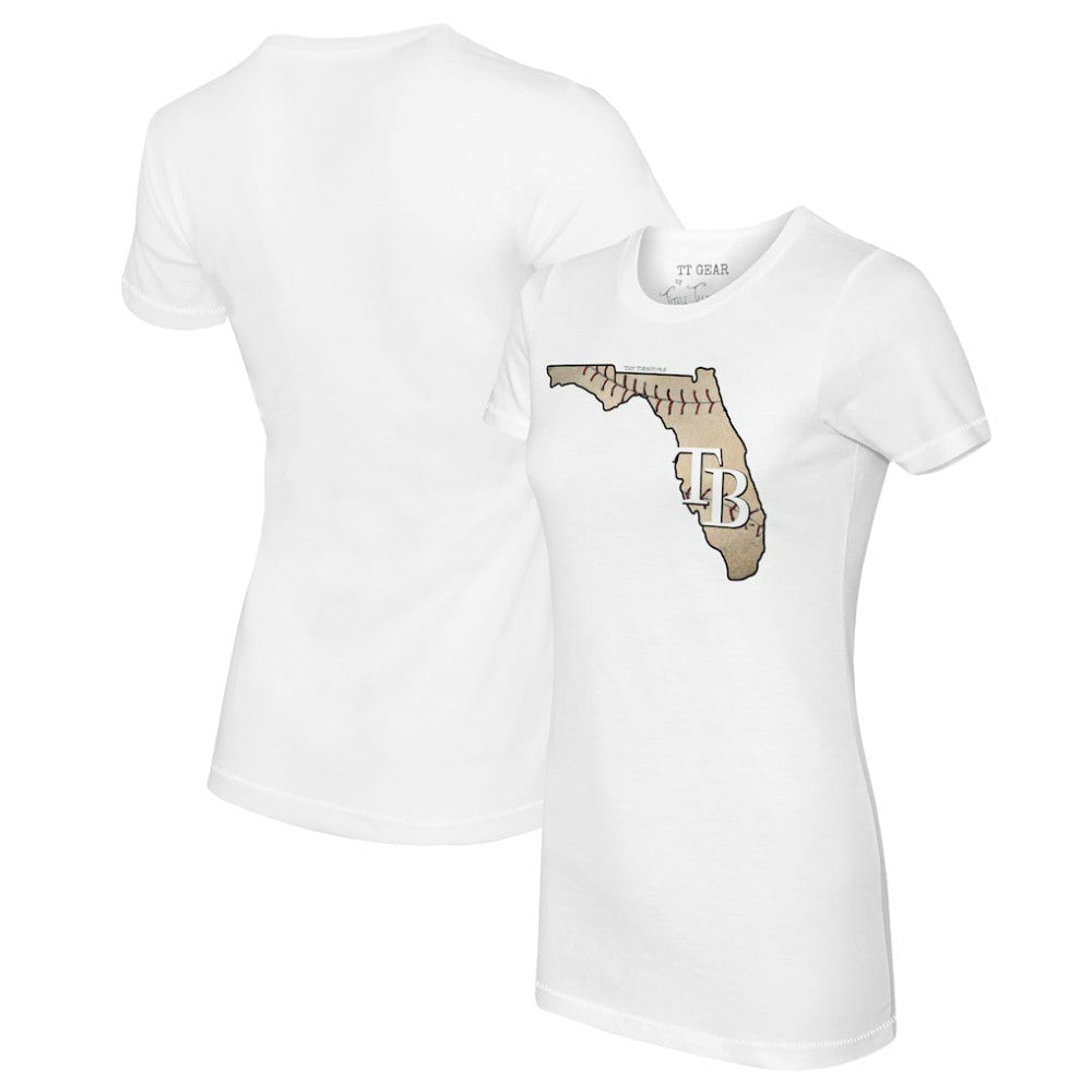 Tampa Bay Rays Tiny Turnip Women's State Outline T-Shirt - White