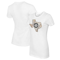 Texas Rangers Tiny Turnip Women's State Outline T-Shirt - White