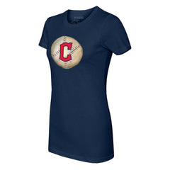 Cleveland Guardians Tiny Turnip Women's Stitched Baseball T-Shirt - Navy