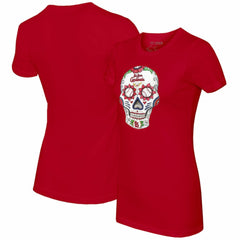 St. Louis Cardinals Tiny Turnip Women's Sugar Skull T-Shirt - Red